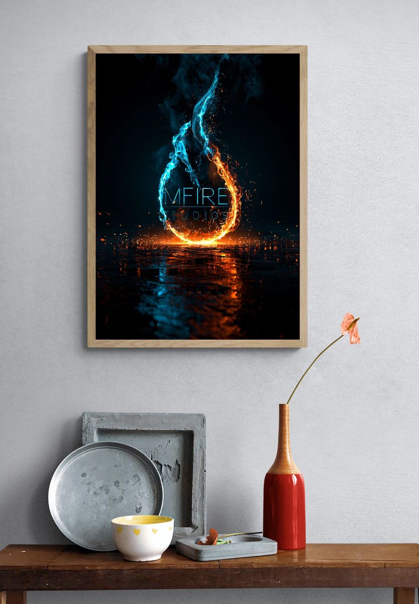 Fire and Ice Flame Poster. — room view 3