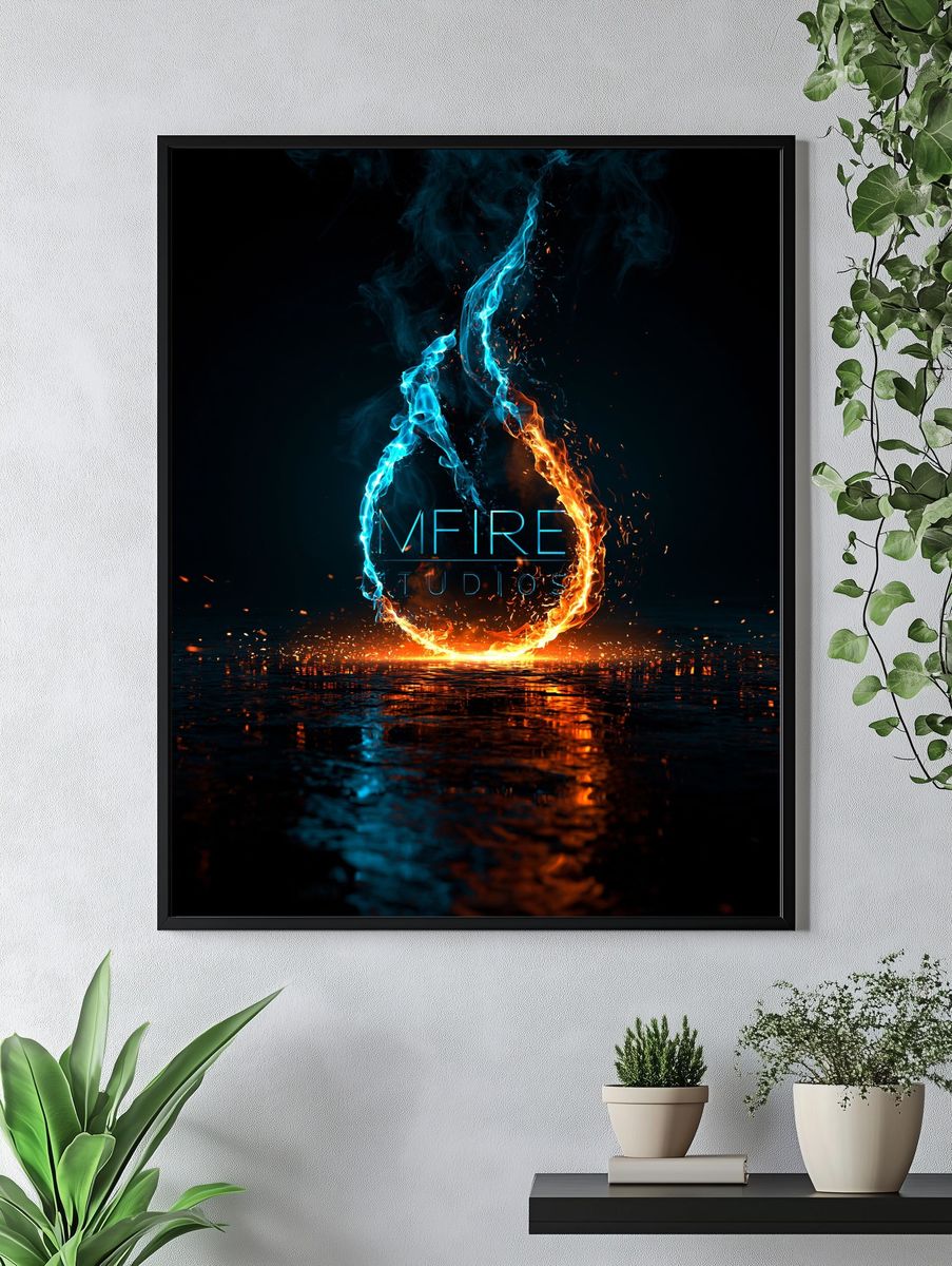 Fire and Ice Flame Poster. — room view 4