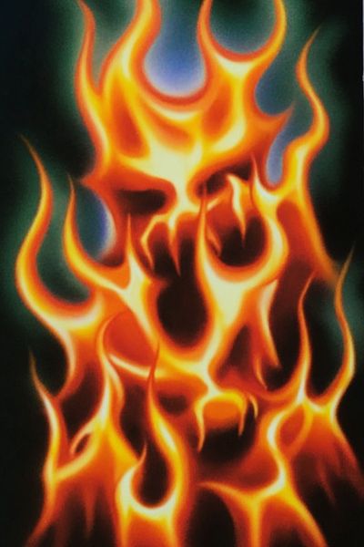 Flaming Skull Illustration Poster. poster