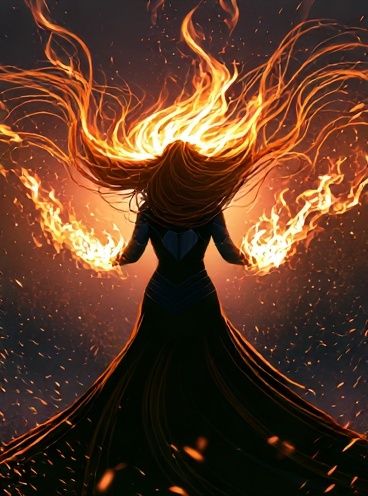 Fire Dancer Digital Art Poster. poster detail