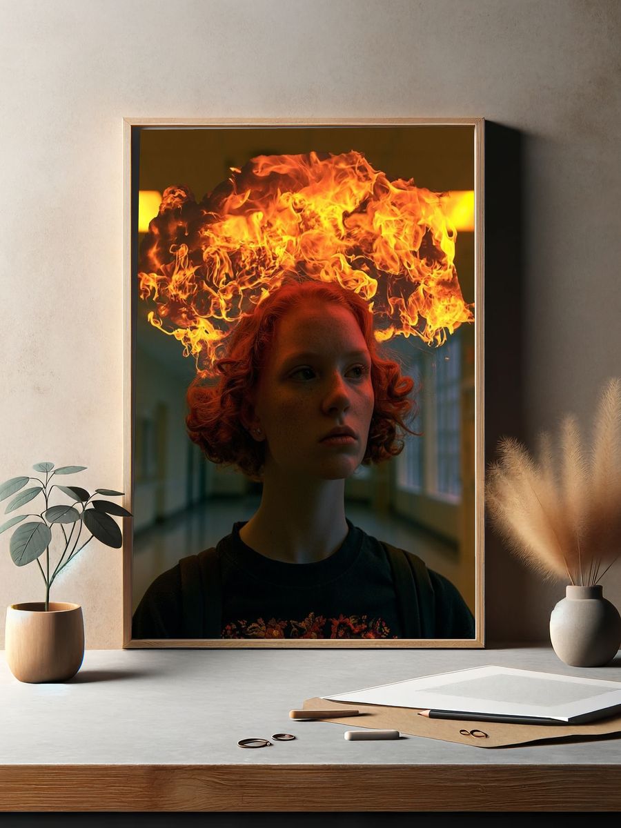 Fire Crown Portrait Print. — room view 2