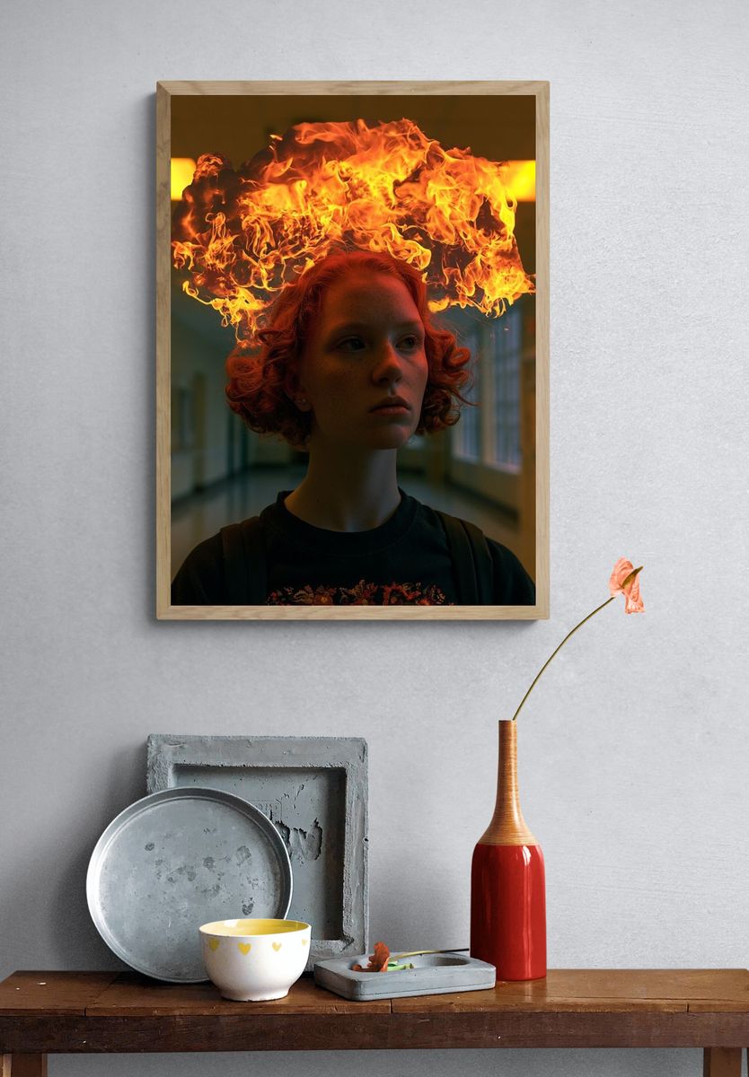 Fire Crown Portrait Print. — room view 3
