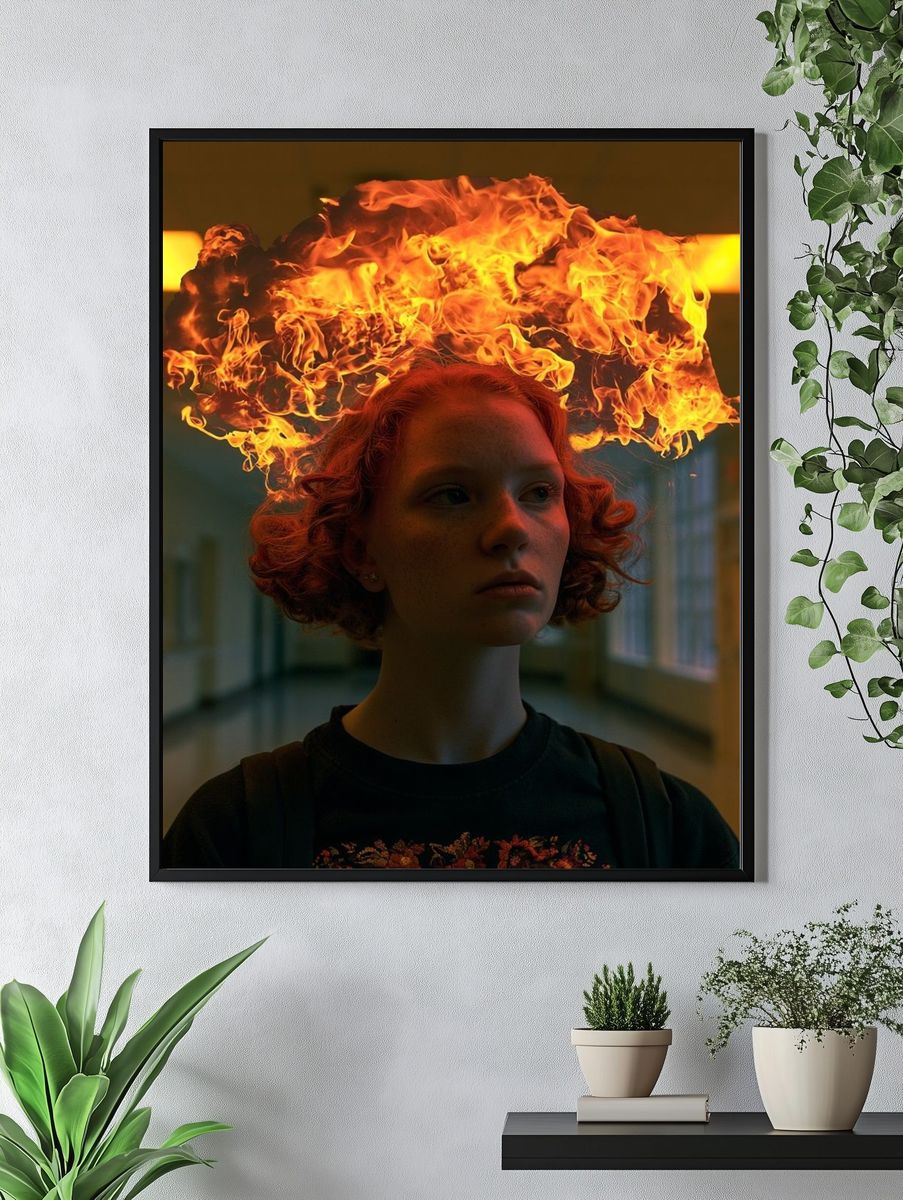 Fire Crown Portrait Print. — room view 4