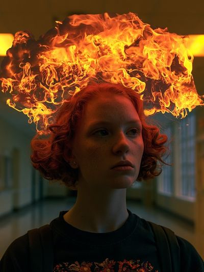 Fire Crown Portrait Print. poster