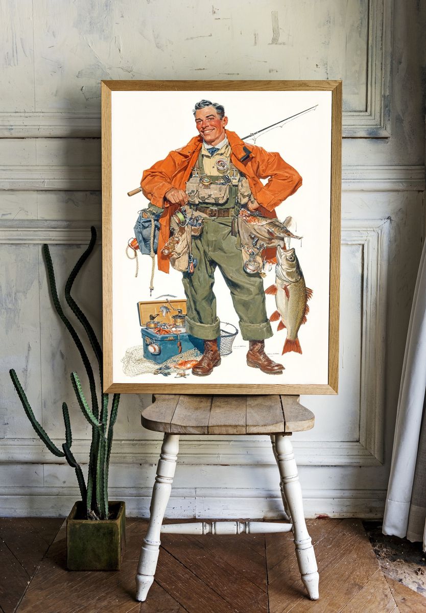 Happy Fisherman — Vintage Print room preview