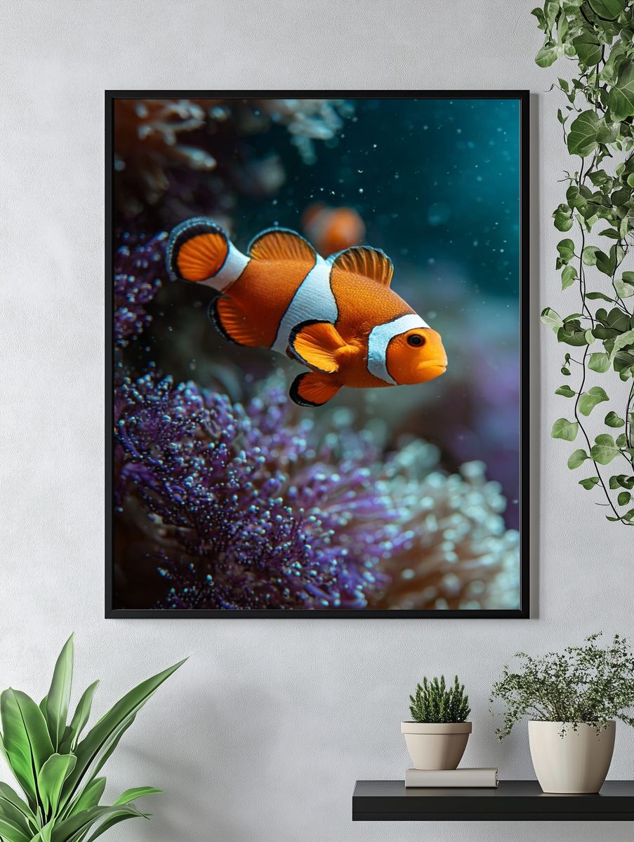 Clownfish Underwater Photography Poster. — room view 4