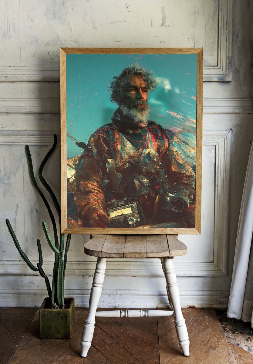 Fisherman Portrait Photography Poster. — room view 1