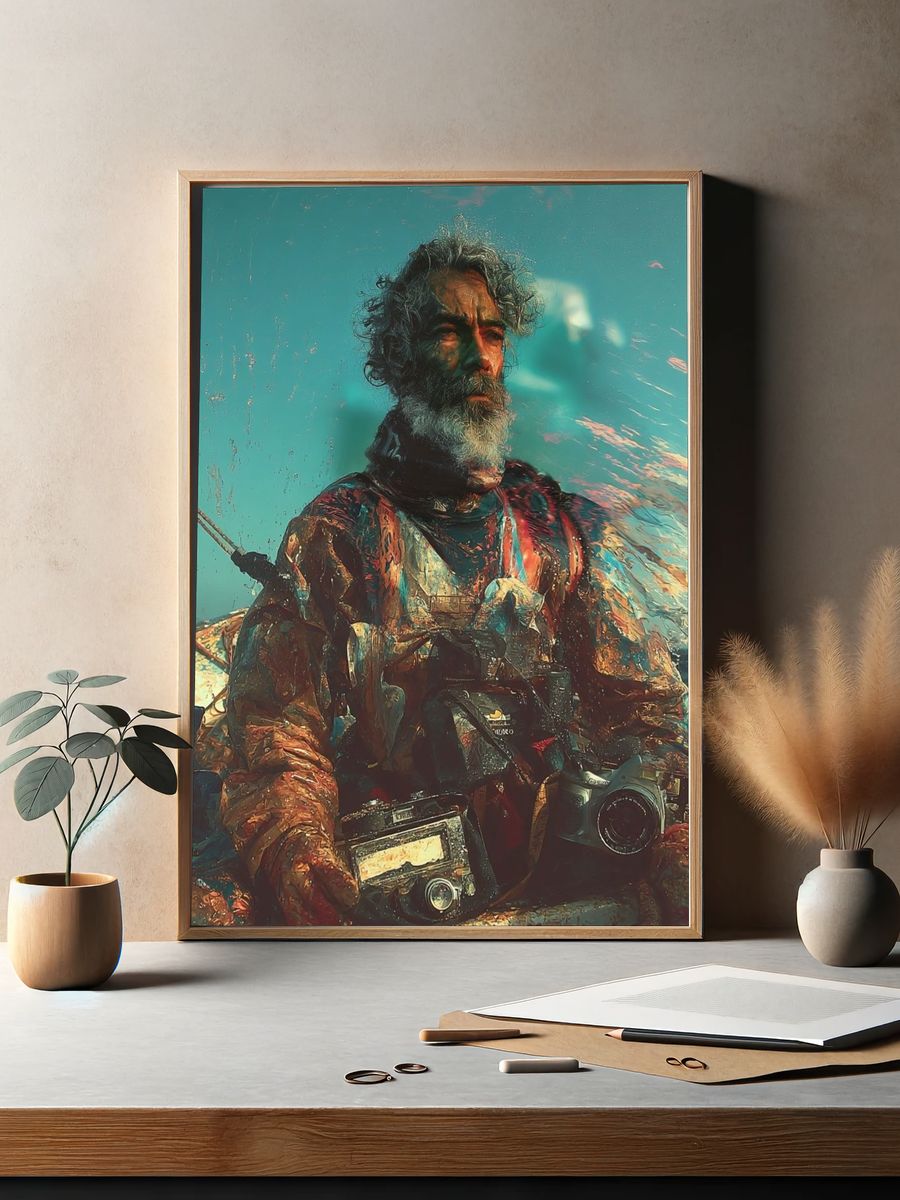Fisherman Portrait Photography Poster. — room view 2