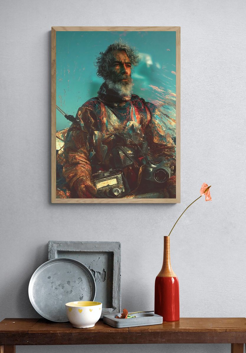 Fisherman Portrait Photography Poster. — room view 3