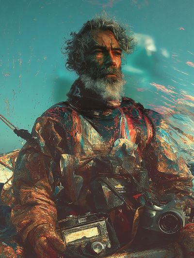 Fisherman Portrait Photography Poster. poster