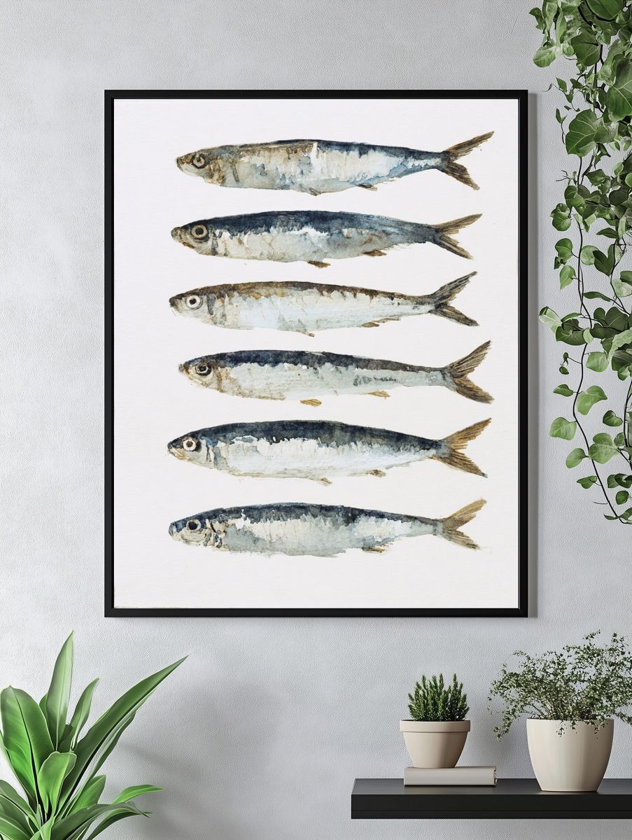 Watercolor Fish Illustration Poster. — room view 4