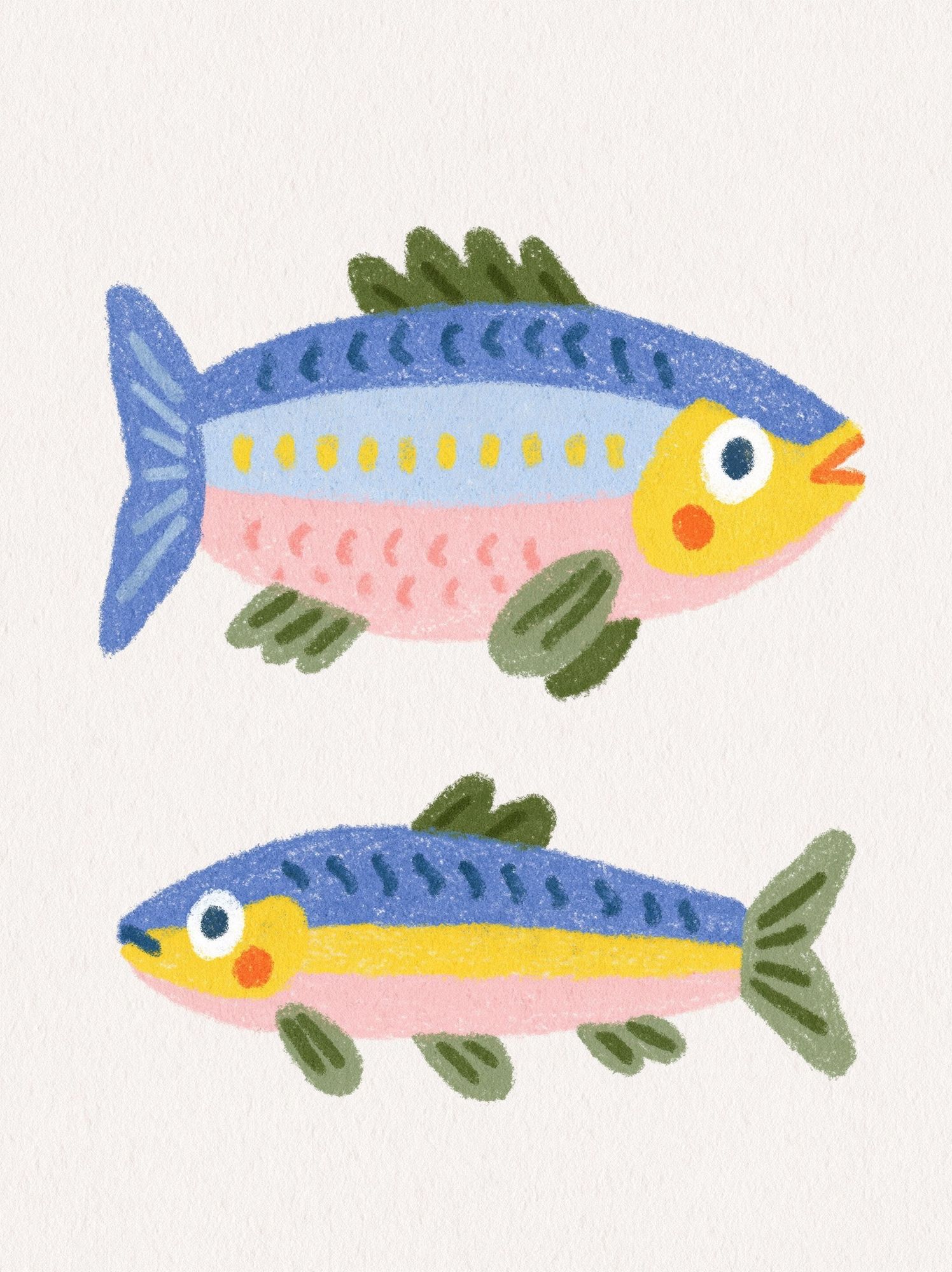 Playful Fish Illustration Poster. poster detail