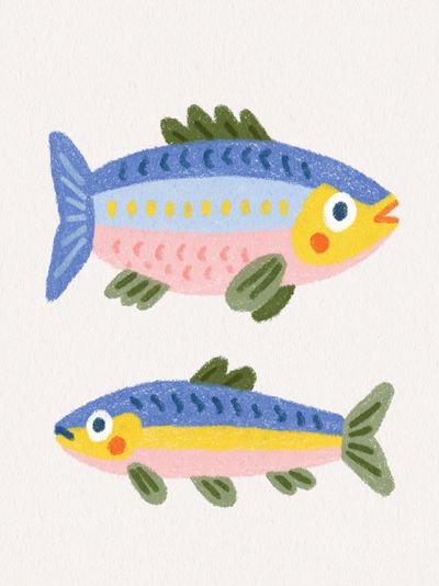 Playful Fish Illustration Poster. poster