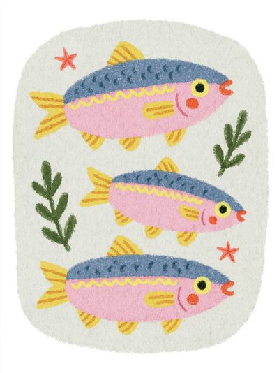 Playful Fish Watercolor Poster.