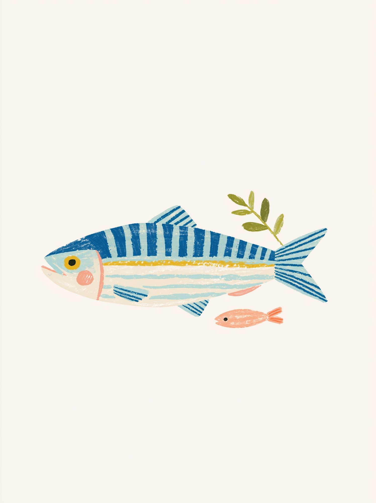 Playful Fish Illustration Poster. poster — illustration art