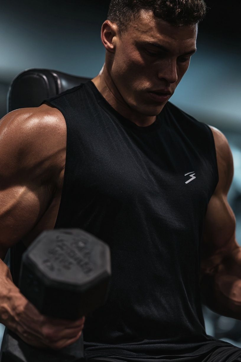 Focused Gym Workout Photography Poster. poster detail