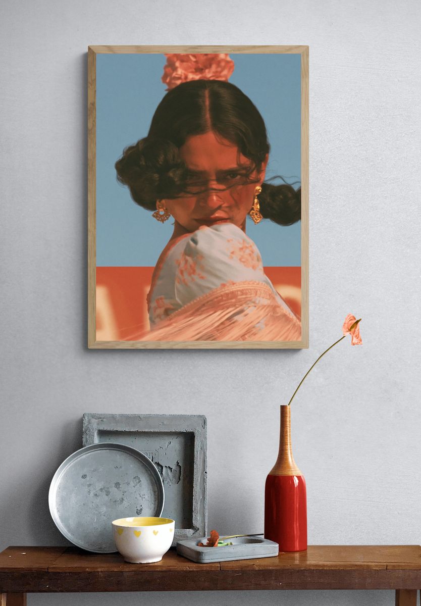 Frida Kahlo Portrait Photography Poster. — room view 3