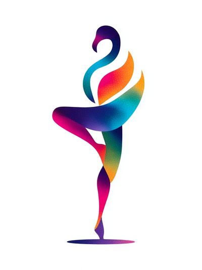 Colorful Flamingo Dance Illustration Poster. poster print