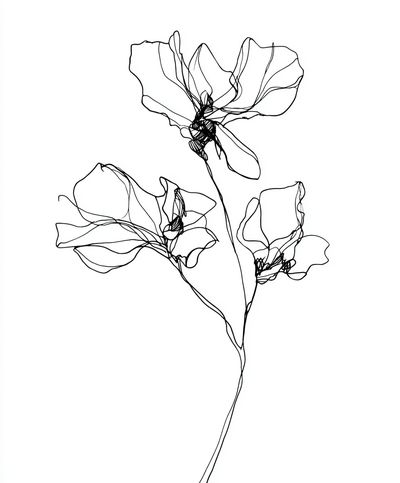 Minimalist Floral Line Art Poster. poster