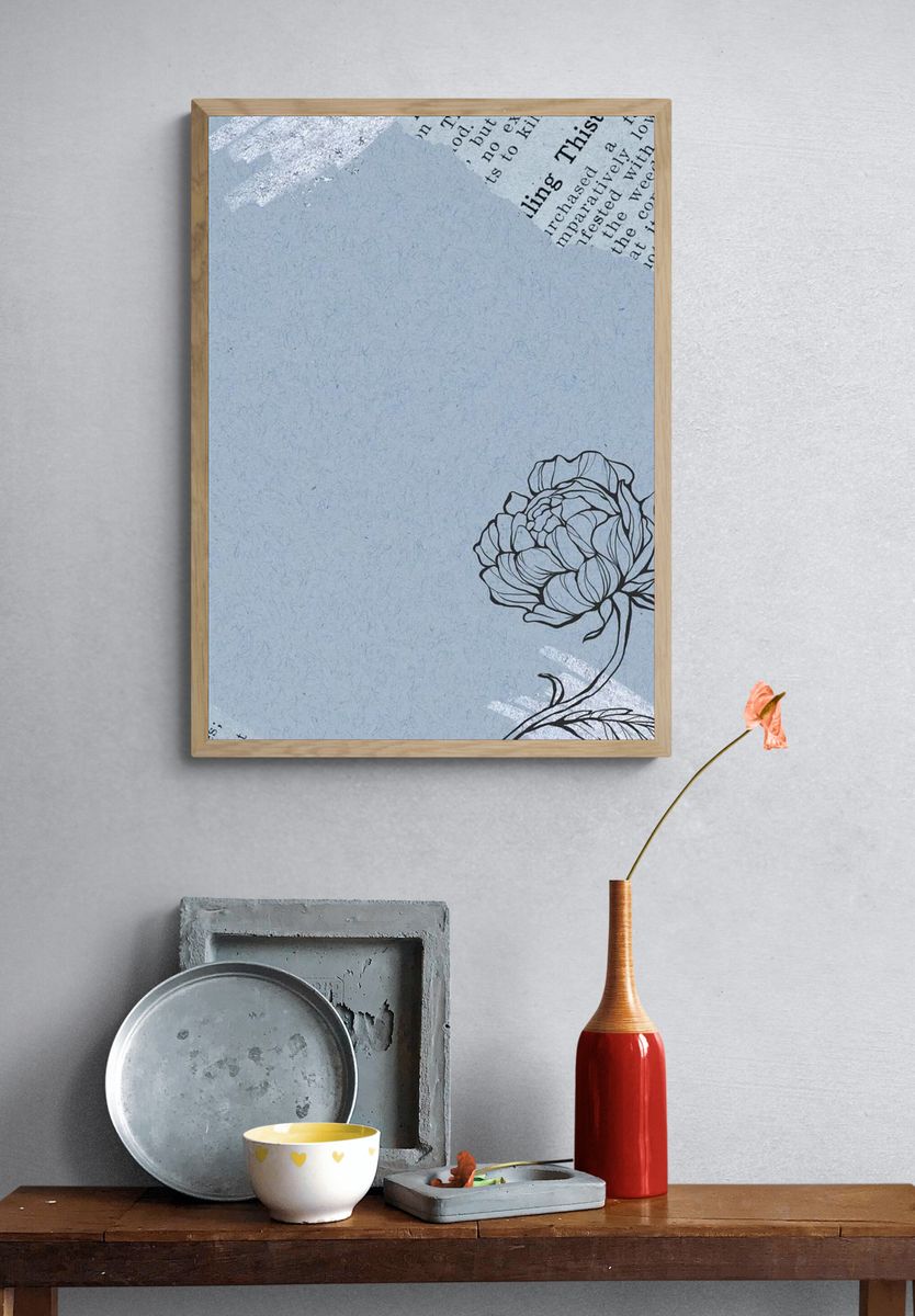 Floral Line Art Poster. — room view 3