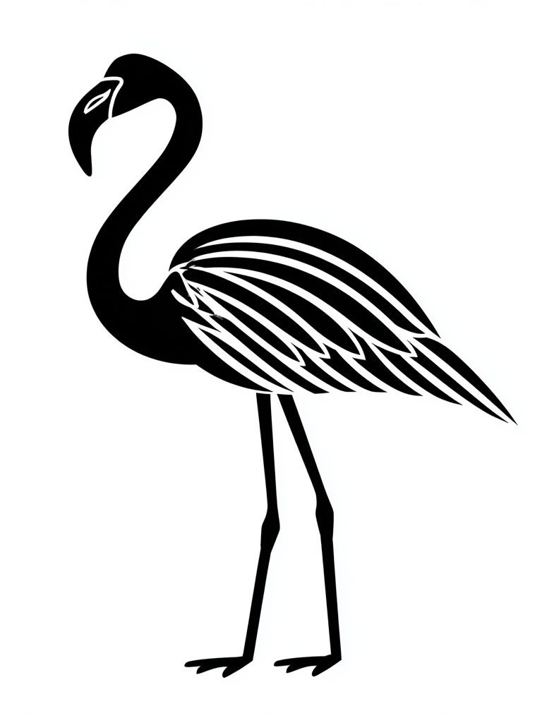 Flamingo Silhouette Illustration Poster. poster detail