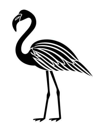 Flamingo Silhouette Illustration Poster. poster