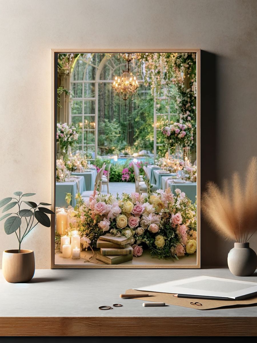 Floral Garden Banquet Photography Poster. — room view 2