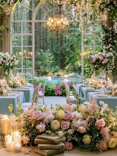 Floral Garden Banquet Photography Poster. poster