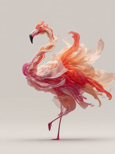 Flamingo Abstract Illustration Poster. poster