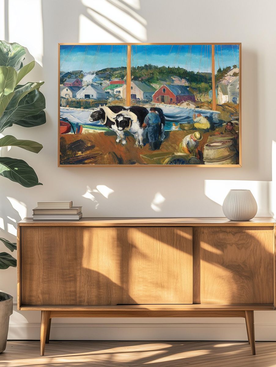 Farm Life by the Harbor — Fine Art Print. — room view 3