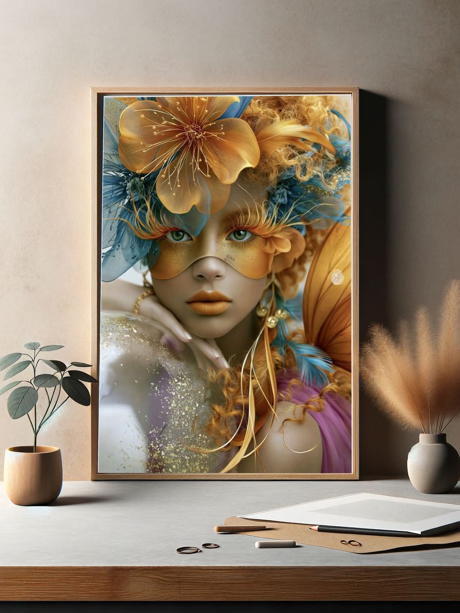 Floral Fantasy Portrait Print. — room view 2