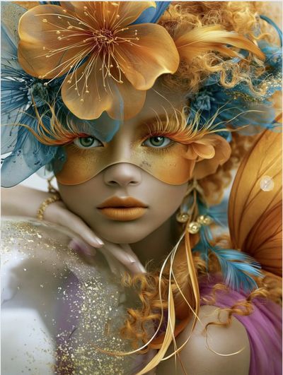Floral Fantasy Portrait Print.