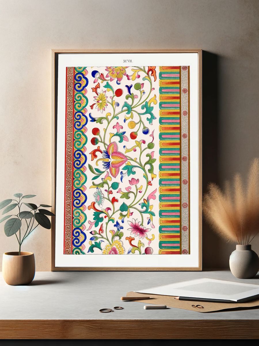 Floral Pattern — Vintage Print. — room view 2