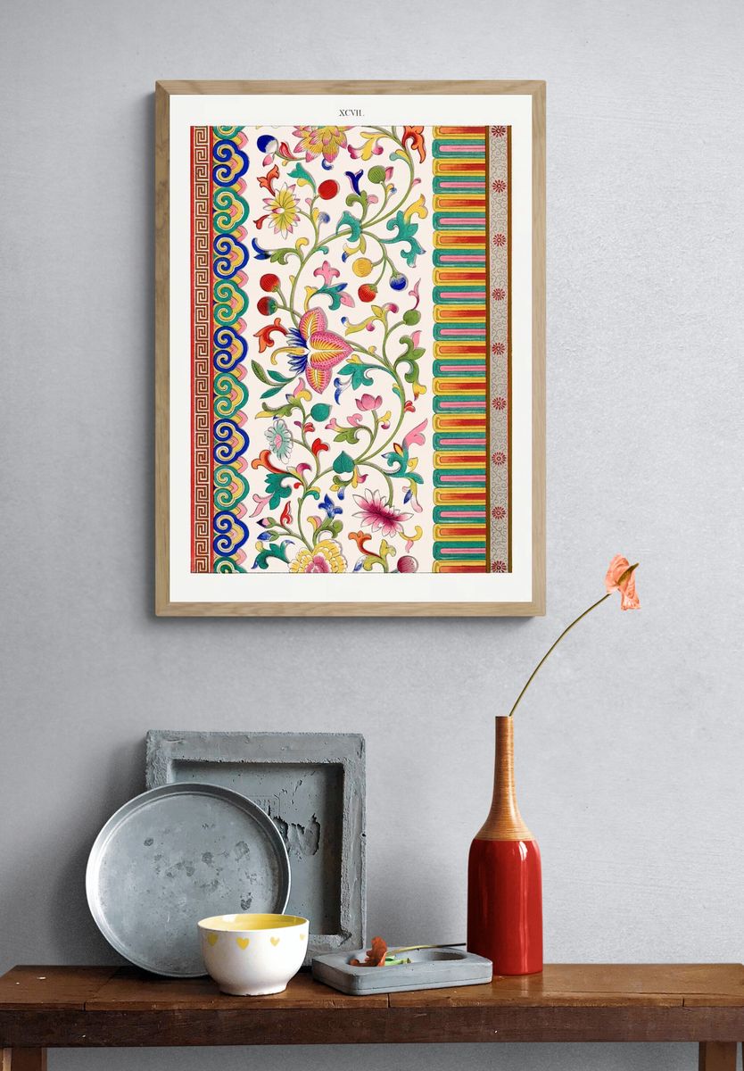 Floral Pattern — Vintage Print. — room view 3