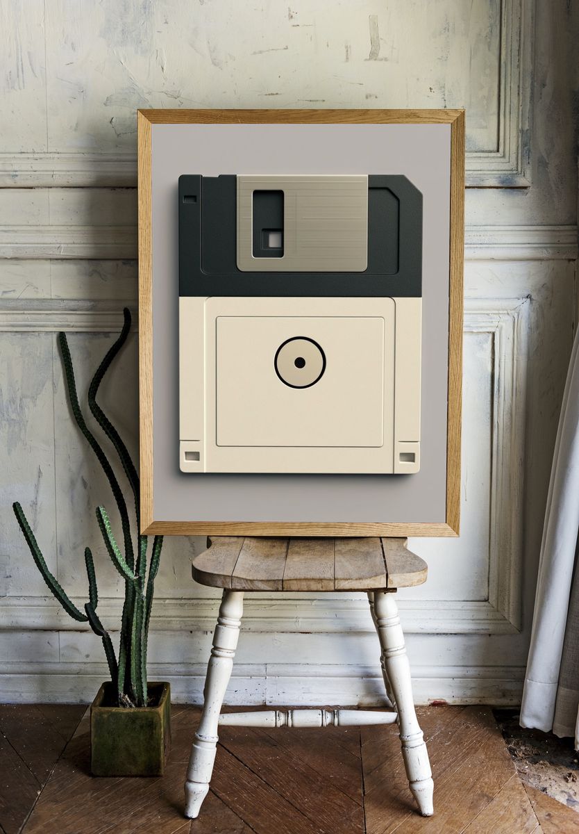Floppy Disk Minimalist Poster. room preview
