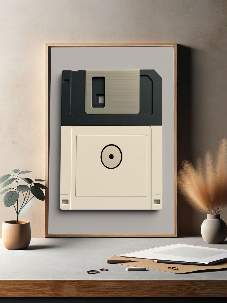 Floppy Disk Minimalist Poster. — room view 2