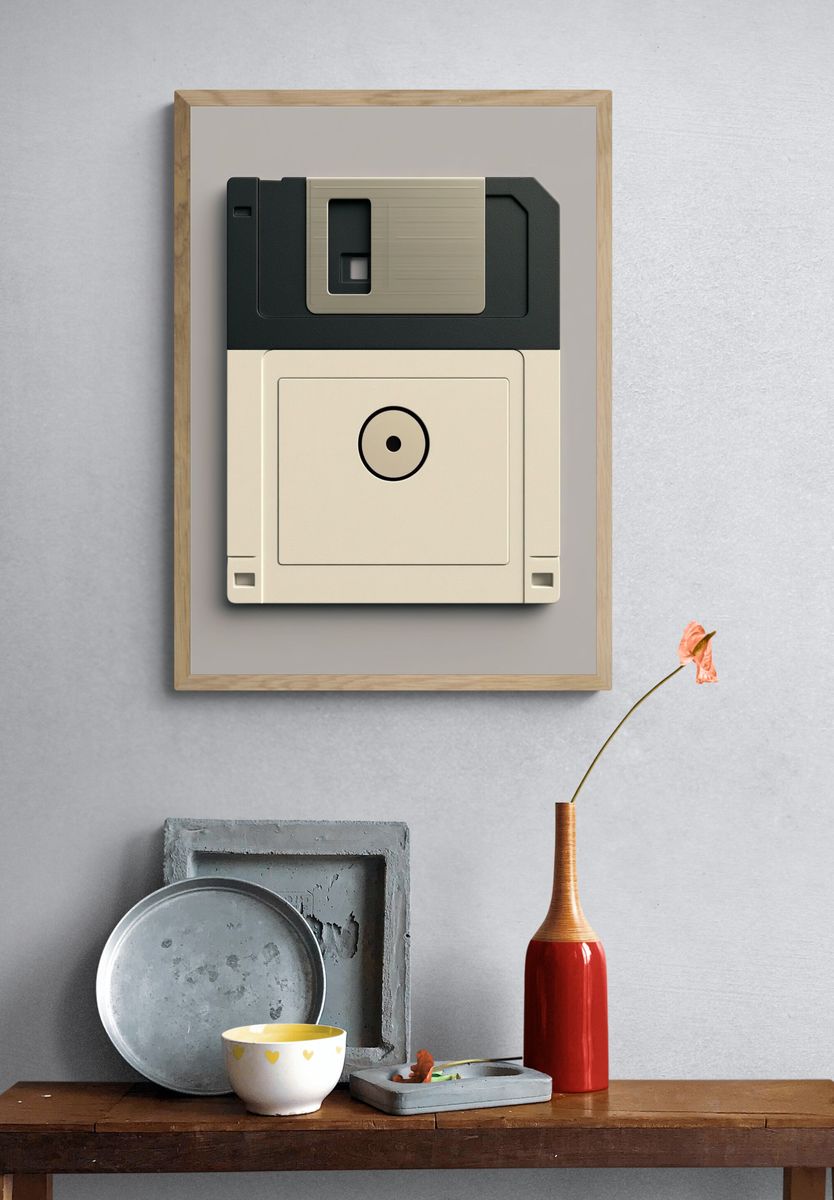 Floppy Disk Minimalist Poster. — room view 3