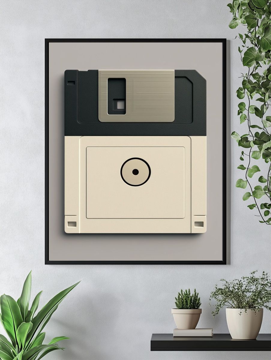 Floppy Disk Minimalist Poster. — room view 4