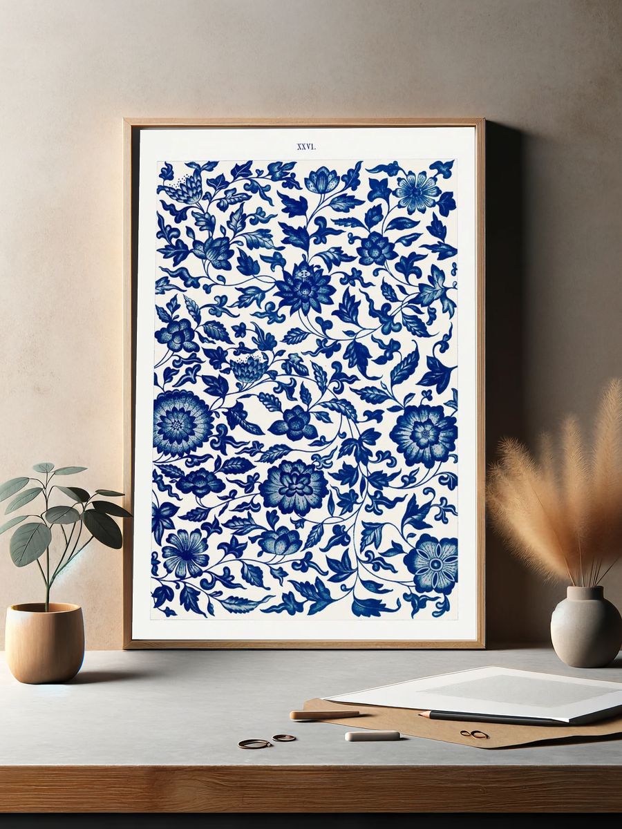 Floral Pattern — Vintage Print. — room view 2