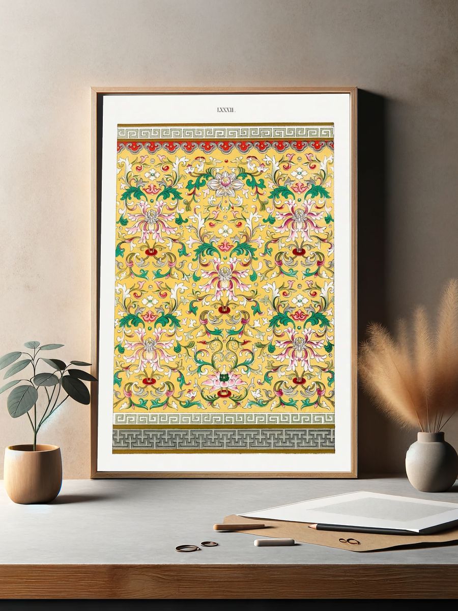 Floral Pattern Design — Vintage Print. — room view 2