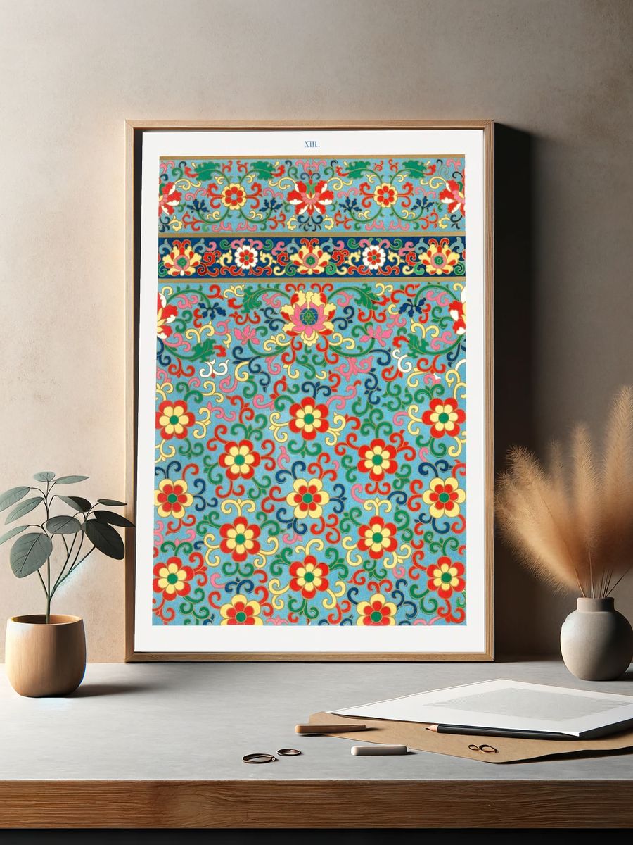 Floral Pattern Design Poster. — room view 2