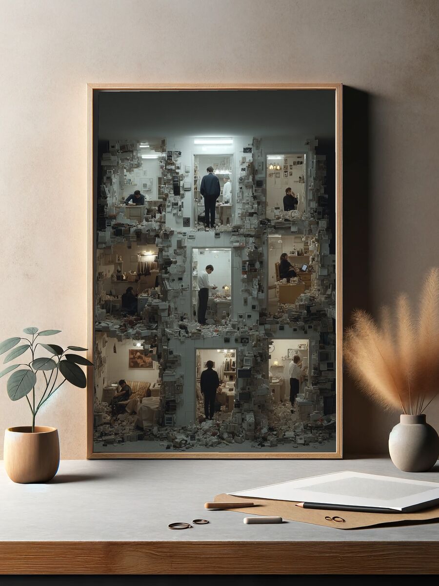 Fragmented Lives — Surrealism Print. — room view 2