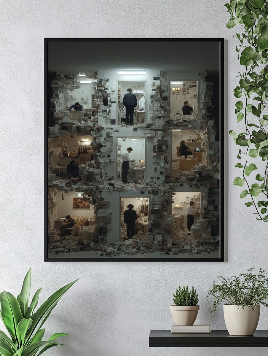 Fragmented Lives — Surrealism Print. — room view 4
