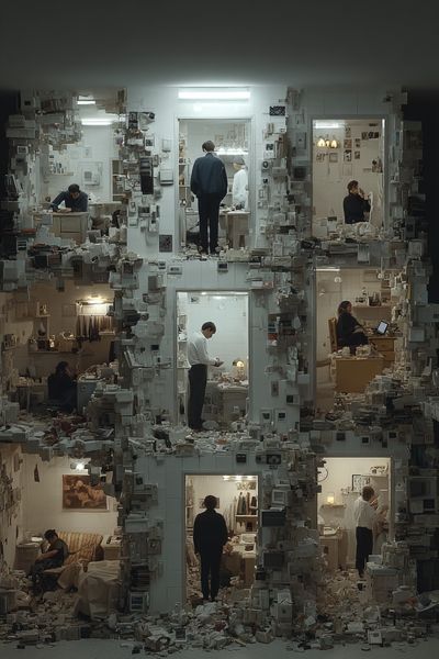 Fragmented Lives — Surrealism Print. poster