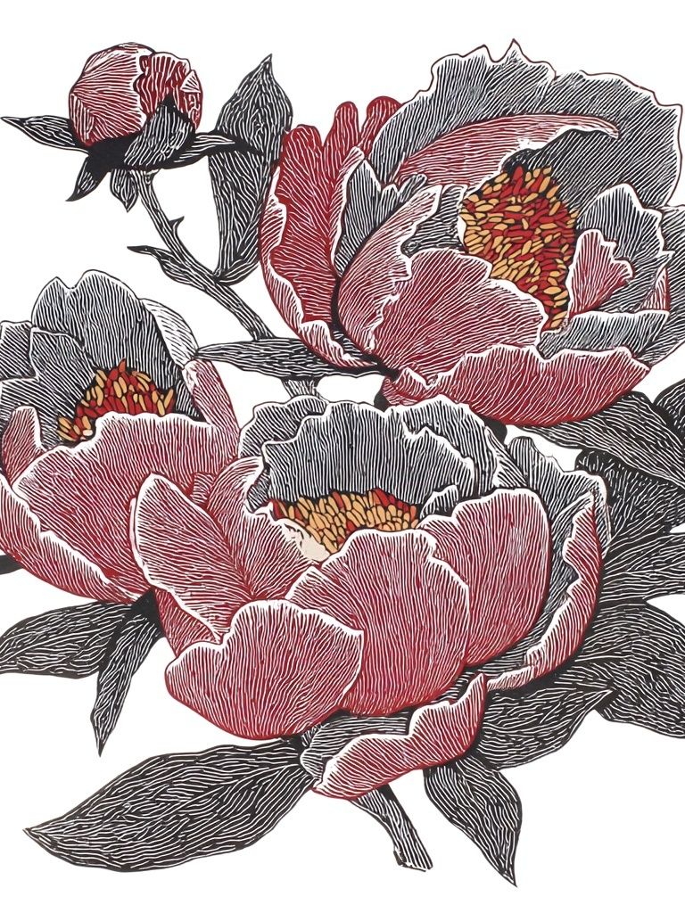 Peony Floral Illustration Poster. poster detail