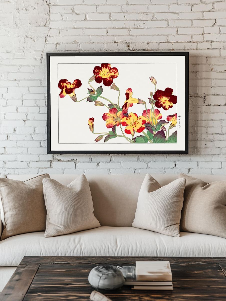 Charming Floral Illustration Poster. — room view 1