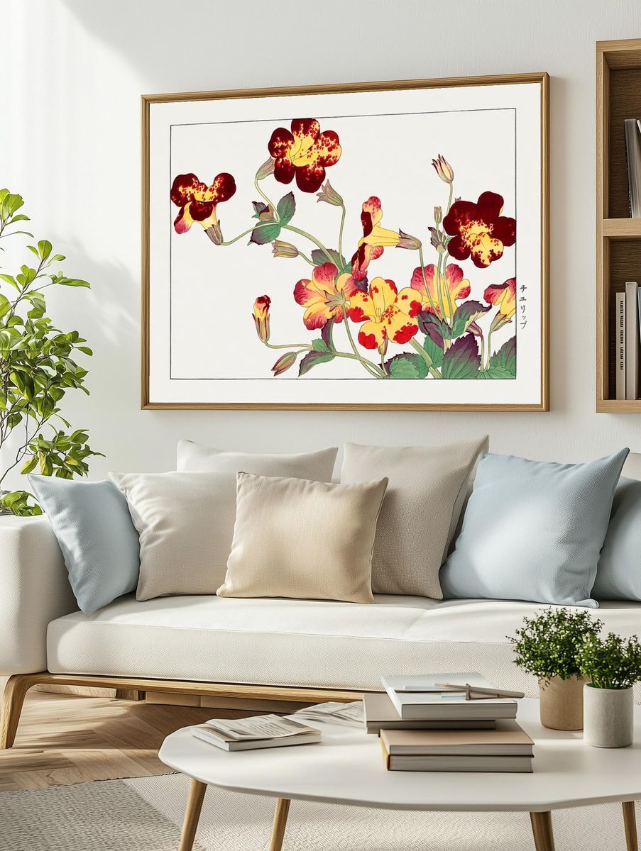 Charming Floral Illustration Poster. — room view 2