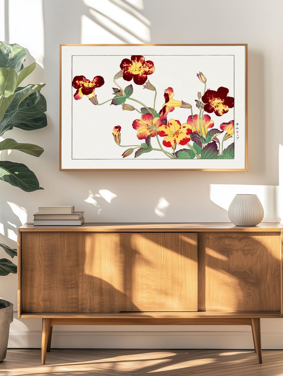 Charming Floral Illustration Poster. — room view 3