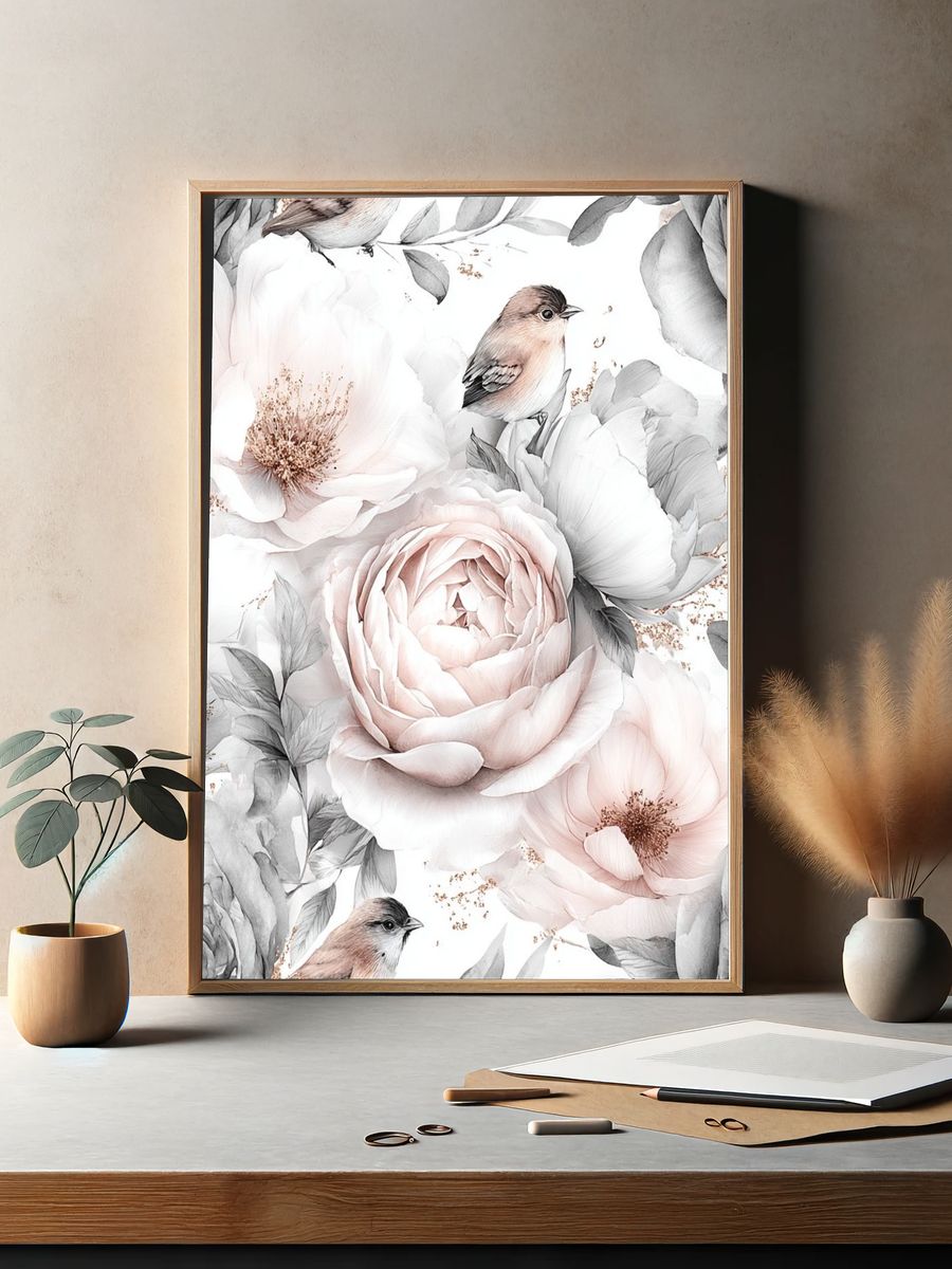 Floral Elegance — Watercolor Print. — room view 2