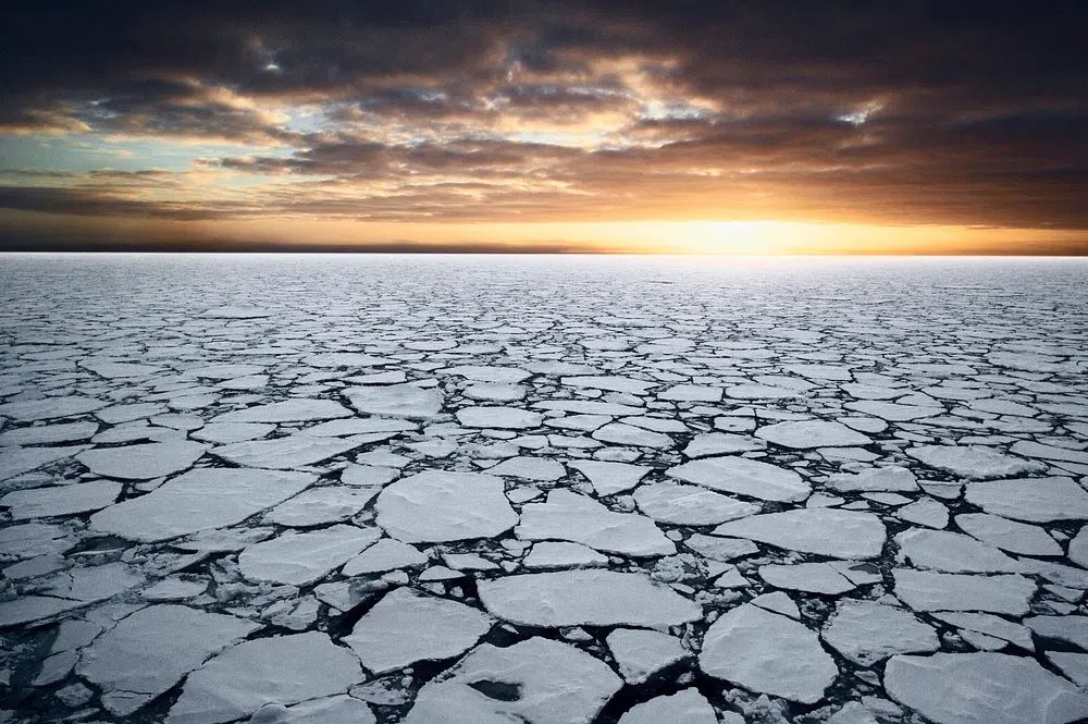 Frozen Landscape at Sunset Poster. poster — nature art